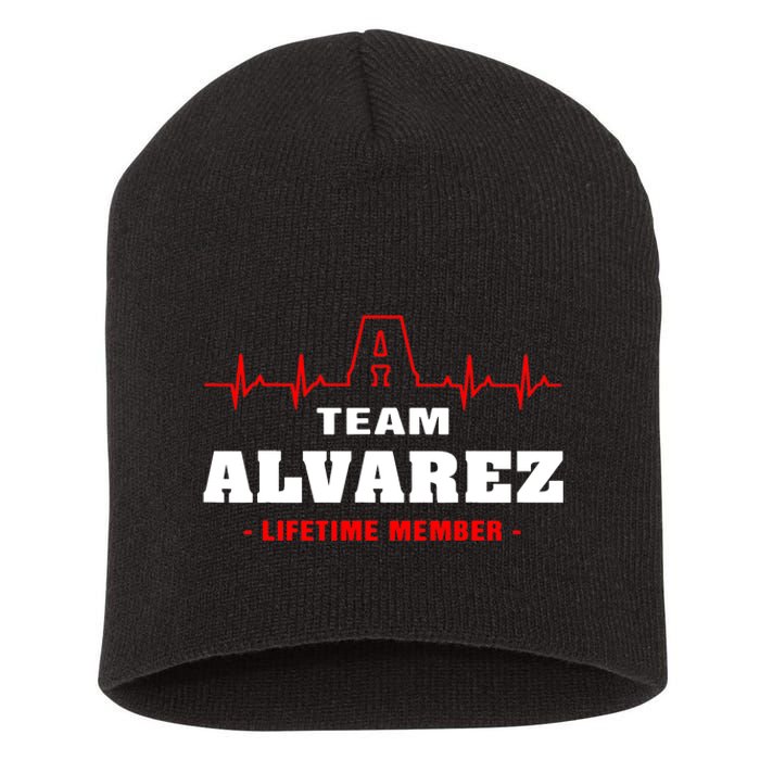 Team Alvarez lifetime member Proud Family Surname Alvarez Short Acrylic Beanie