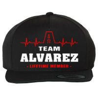 Team Alvarez lifetime member Proud Family Surname Alvarez Wool Snapback Cap