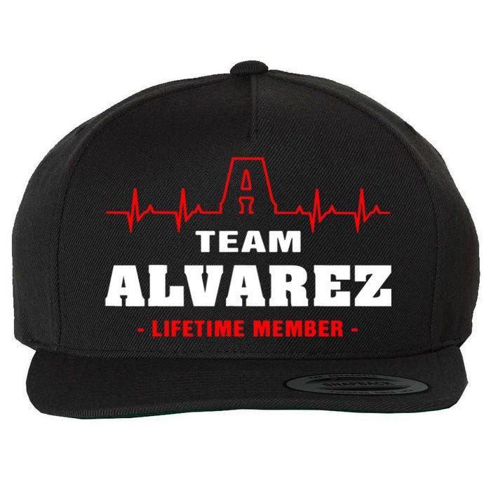 Team Alvarez lifetime member Proud Family Surname Alvarez Wool Snapback Cap