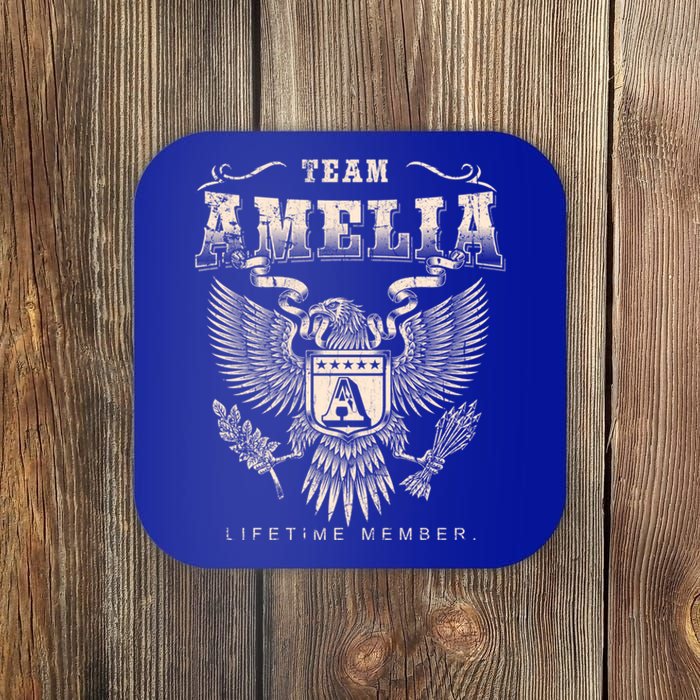 Team Amelia Lifetime Member Amelia Name Funny Gift Coaster