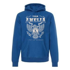 Team Amelia Lifetime Member Amelia Name Funny Gift Premium Hoodie