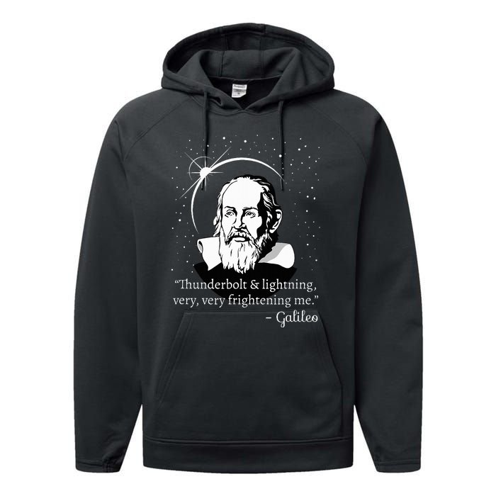 Thunderbolt And Lightning Galileo T Science Gift Performance Fleece Hoodie