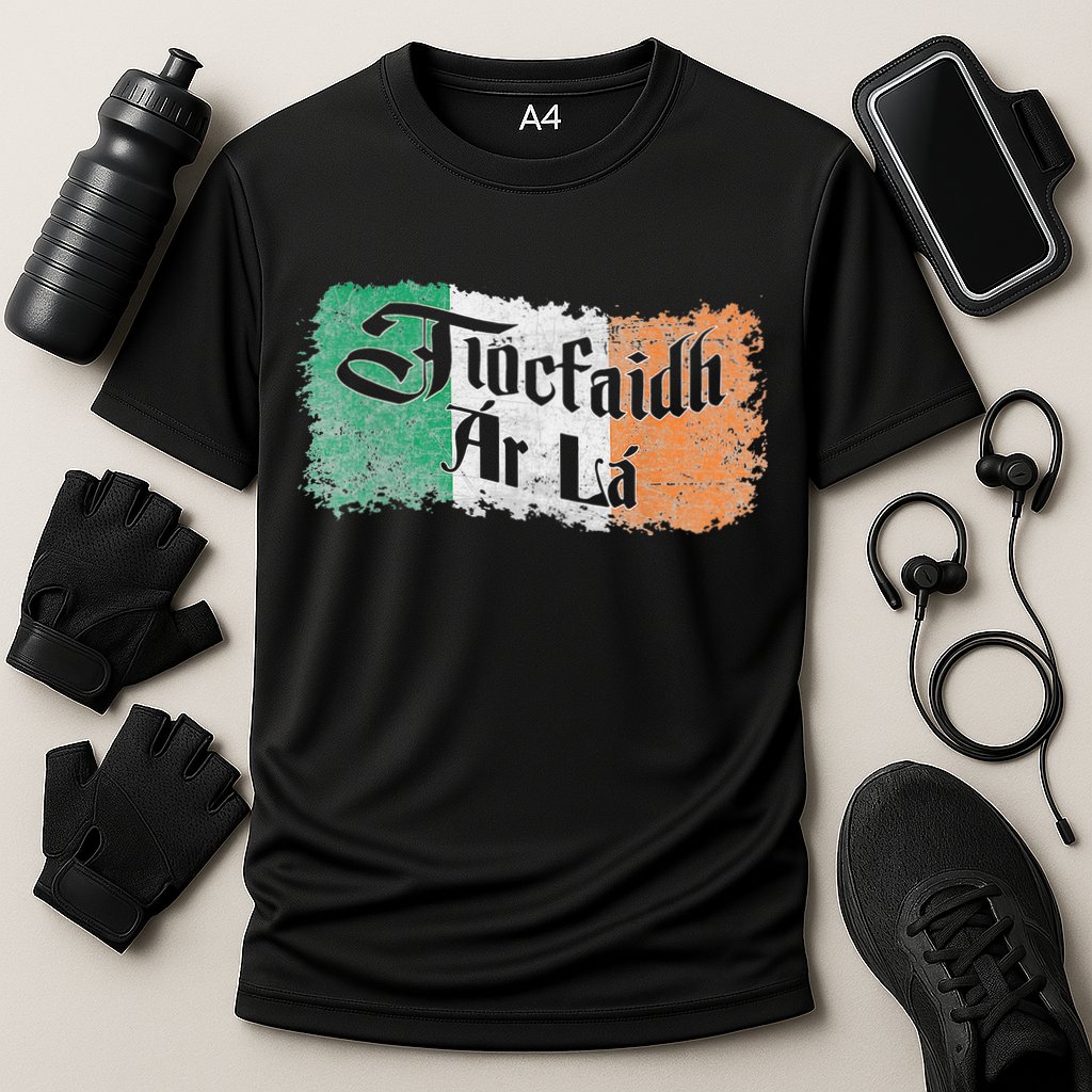 Tiocfaidh Ar La - Vintage Ireland Irish Flag Cooling Performance Crew T-Shirt