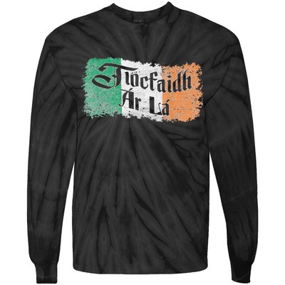 Tiocfaidh Ar La - Vintage Ireland Irish Flag Tie-Dye Long Sleeve Shirt