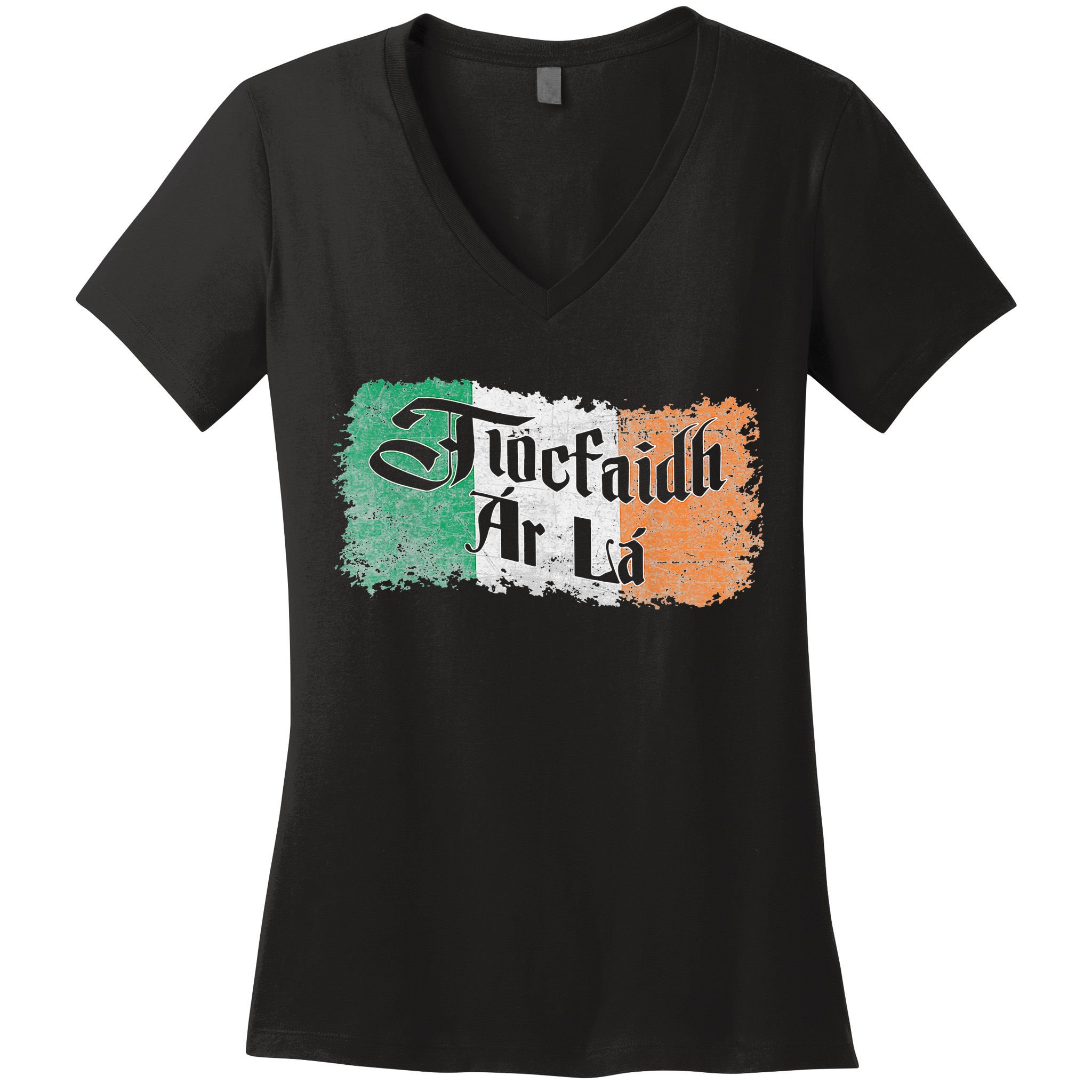 Tiocfaidh Ar La - Vintage Ireland Irish Flag Women's V-Neck T-Shirt