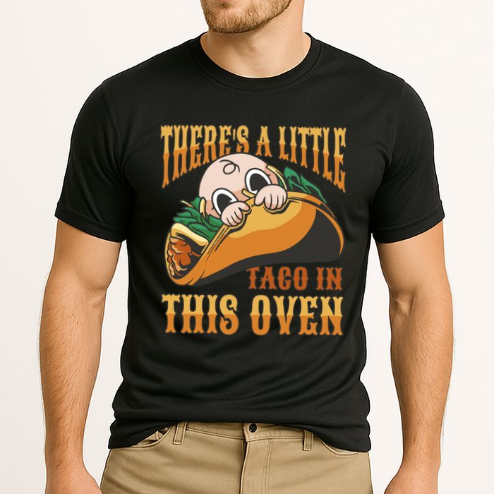 There's A Little Taco In This Oven Pregnancy Cooling Performance Crew T-Shirt