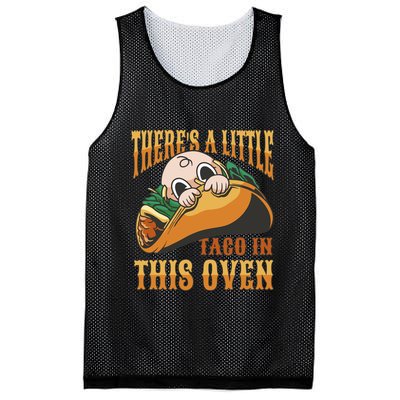 There's A Little Taco In This Oven Pregnancy Mesh Reversible Basketball Jersey Tank