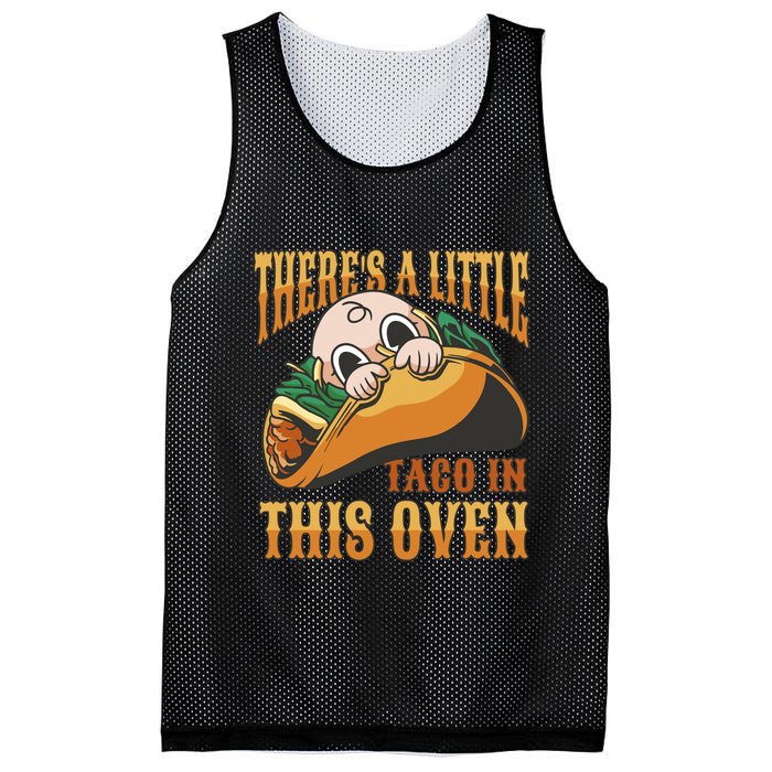 There's A Little Taco In This Oven Pregnancy Mesh Reversible Basketball Jersey Tank