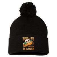 There's A Little Taco In This Oven Pregnancy Pom Pom 12in Knit Beanie