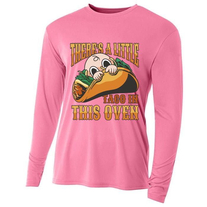 There's A Little Taco In This Oven Pregnancy Cooling Performance Long Sleeve Crew