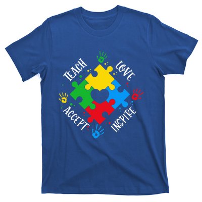 Teach Accept Love Inspire Teacher Autism T-Shirt