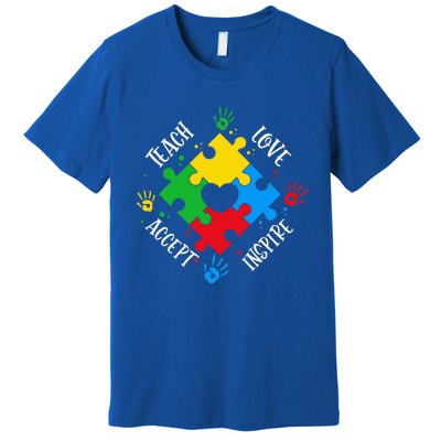 Teach Accept Love Inspire Teacher Autism Premium T-Shirt