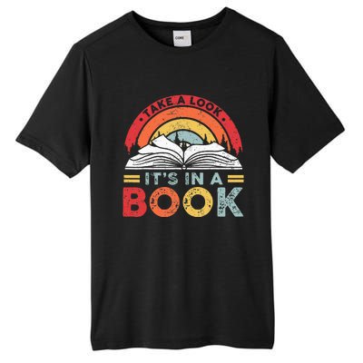 Take A Look Its In A Book Vintage Reading Bookworm Librarian Tall Fusion ChromaSoft Performance T-Shirt