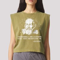 Thunderbolt And Lightning Galileo Retro Very Frightening Me Garment-Dyed Women's Muscle Tee