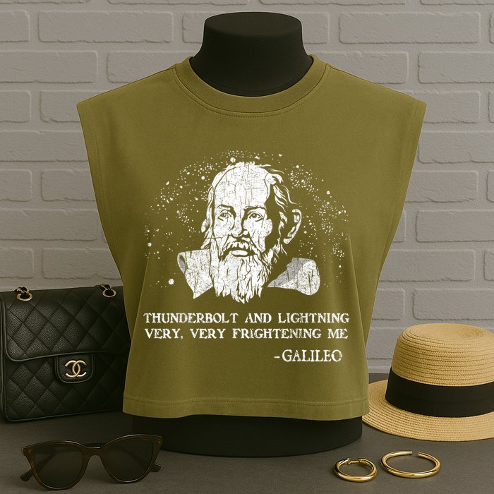 Thunderbolt And Lightning Galileo Retro Very Frightening Me Garment-Dyed Women's Muscle Tee