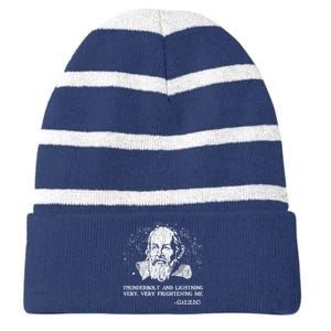 Thunderbolt And Lightning Galileo Retro Very Frightening Me Striped Beanie with Solid Band