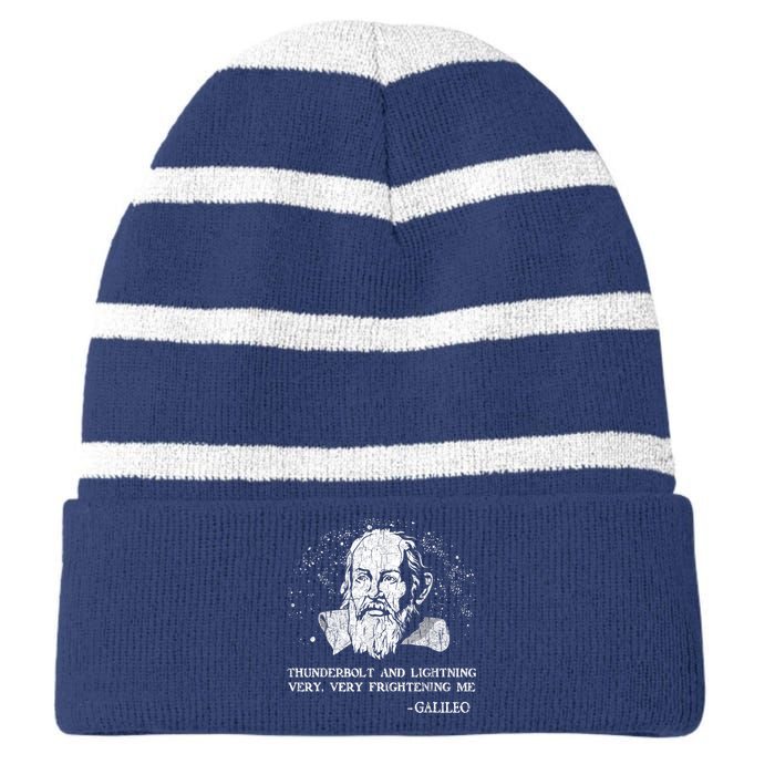 Thunderbolt And Lightning Galileo Retro Very Frightening Me Striped Beanie with Solid Band