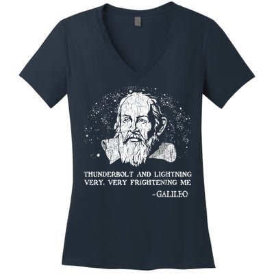 Thunderbolt And Lightning Galileo Retro Very Frightening Me Women's V-Neck T-Shirt