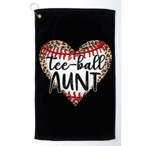 TeeBall Aunt Leopard Heart TeeBall Mom Mother's Day Platinum Collection Golf Towel