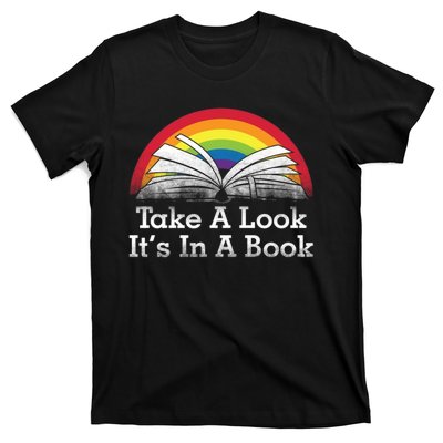 Take A Look Its In A Book Funny Book Quotes Vintage T-Shirt