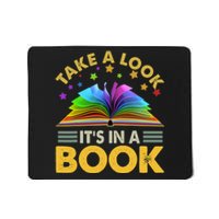 Take A Look Its In A Book Reading Retro Rainbow Vintage Mousepad