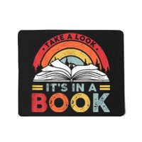 Take A Look Its In A Book Vintage Reading Bookworm Librarian Mousepad