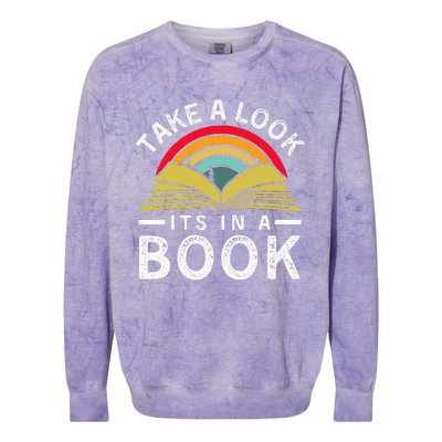 Take A Look ItS In A Book Colorblast Crewneck Sweatshirt