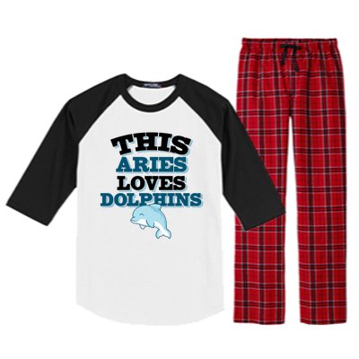 This Aries Loves Dolphins Raglan Sleeve Pajama Set