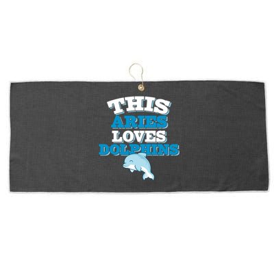 This Aries Loves Dolphins Large Microfiber Waffle Golf Towel