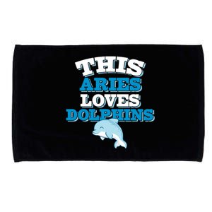 This Aries Loves Dolphins Microfiber Hand Towel