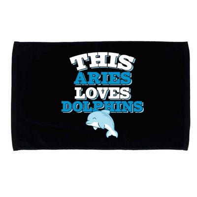 This Aries Loves Dolphins Microfiber Hand Towel