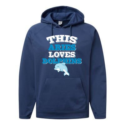 This Aries Loves Dolphins Performance Fleece Hoodie