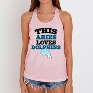 This Aries Loves Dolphins Women's Knotted Racerback Tank