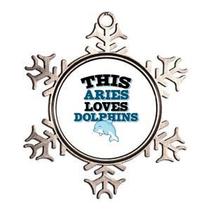 This Aries Loves Dolphins Metallic Star Ornament