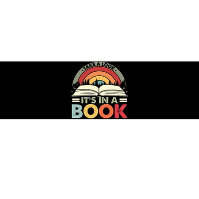 Take A Look Its In A Book Reading Vintage Retro Rainbow Bumper Sticker