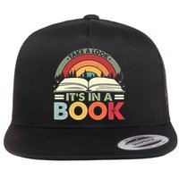 Take A Look Its In A Book Reading Vintage Retro Rainbow Flat Bill Trucker Hat