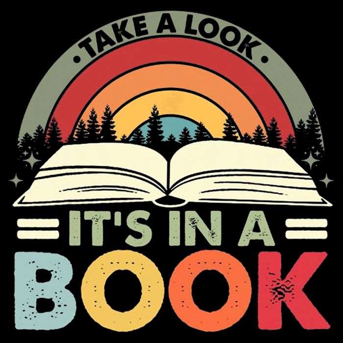 Take A Look Its In A Book Reading Vintage Retro Rainbow Flat Bill Trucker Hat