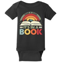 Take A Look Its In A Book Reading Vintage Retro Rainbow Baby Bodysuit
