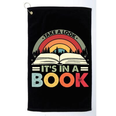 Take A Look Its In A Book Reading Vintage Retro Rainbow Platinum Collection Golf Towel