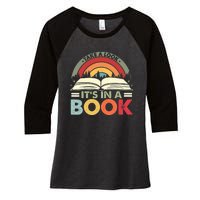 Take A Look Its In A Book Reading Vintage Retro Rainbow Women's Tri-Blend 3/4-Sleeve Raglan Shirt