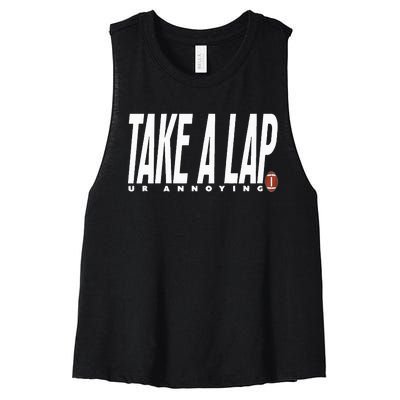 Take a Lap Ur Annoying Funny Football Coach Quote Coaches Women's Racerback Cropped Tank