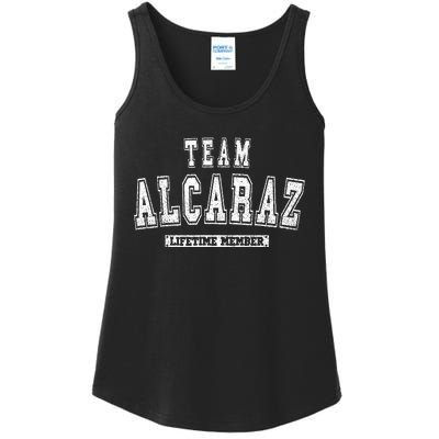 Team Alcaraz Lifetime Member Family Last Name Ladies Essential Tank