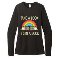 Take A Look Its In A Book Vintage Reading Bookworm Librarian Womens CVC Long Sleeve Shirt