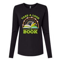 Take A Look Its In A Book Reading Vintage Retro Rainbow Book Womens Cotton Relaxed Long Sleeve T-Shirt