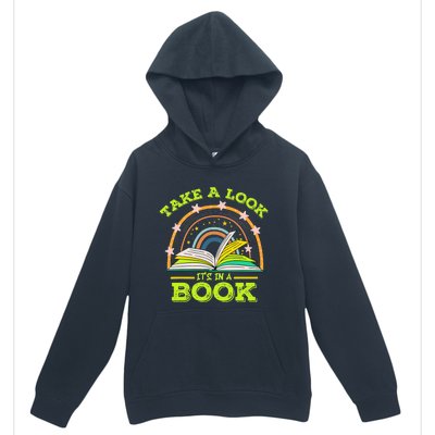 Take A Look Its In A Book Reading Vintage Retro Rainbow Book Urban Pullover Hoodie