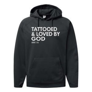 Tattooed And Loved By God Tattoo Christian Performance Fleece Hoodie