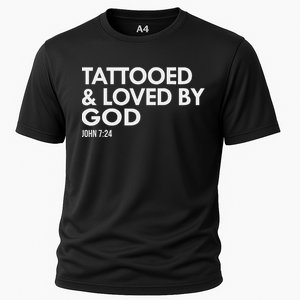 Tattooed And Loved By God Tattoo Christian Cooling Performance Crew T-Shirt