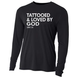 Tattooed And Loved By God Tattoo Christian Cooling Performance Long Sleeve Crew