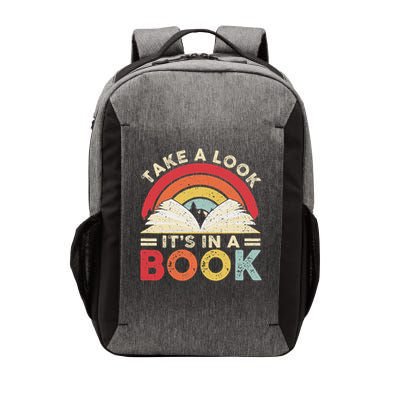 Take A Look It's In A Book Retro Rainbow Reading Book Lover Vector Backpack