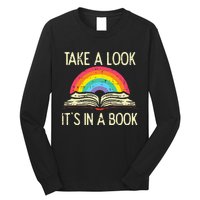 Take A Look Its In A Book Vintage Reading Bookworm Librarian Long Sleeve Shirt